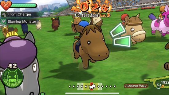 Un caballo cargando en una carrera de Solitaire Grand Harvest para la mejor guía de juegos para un jugador