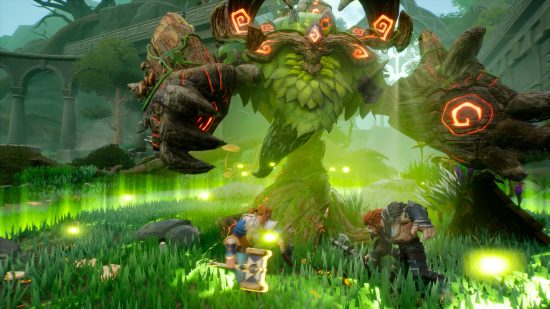 Tarisland hero image featuring a giant moss covered monster