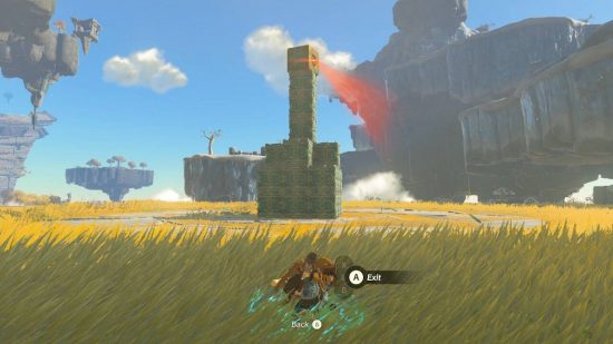 Zelda Tears of the Kingdom ADHD: Link pokes out of the ground and sees a Flux Construct