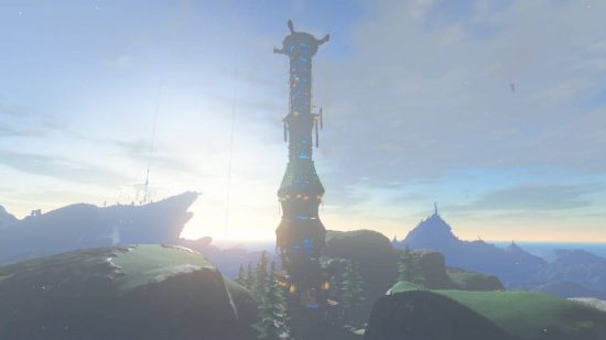 Zelda Tears of the Kingdom ADHD: A tower sticks out of the landscape