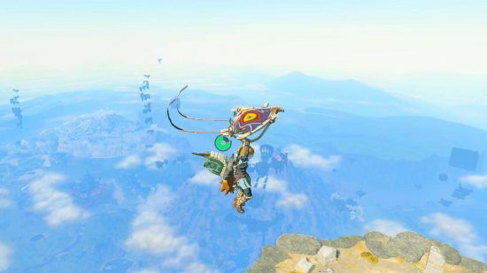 Zelda Tears of the Kingdom ADHD: Link glides onto a sky island