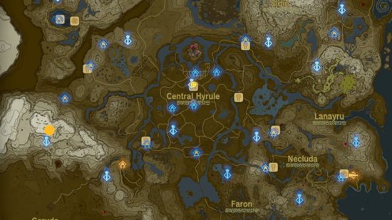 Marked location of frost gleeok for Zelda: Tears of the Kingdom gleeok guide