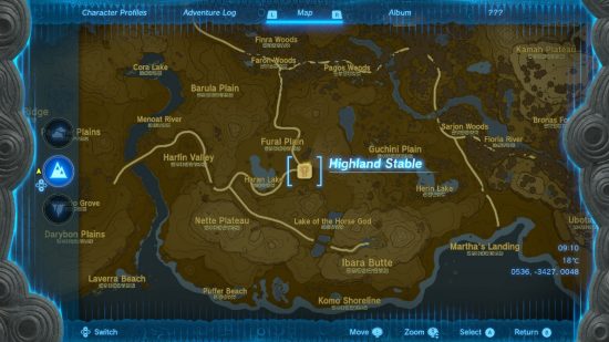 Zelda Tears of the Kingdom pyper - a map showing the location of Pyper