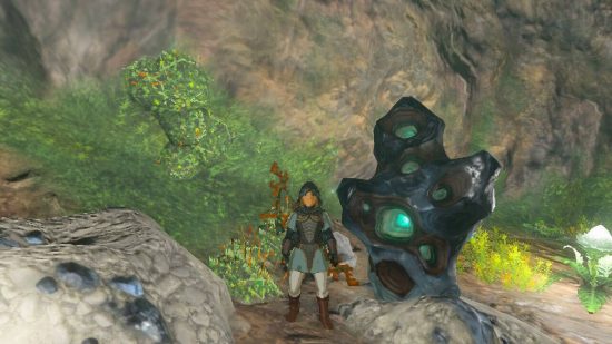 Zelda: Tears of the Kingdom zonaite: Link stands next to a zonaite deposit