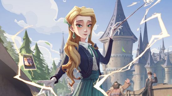 Harry Potter Magic Awakened codes: a blonde woman holding a wand against a blue sky