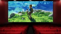 key Legend of Zelda art in a movie theater