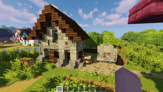 Minecraft builds Stardew Valley featuring Clint's blacksmith shop