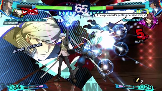 Persona games Persona 4 Arena Ultimax fight screen between two characters
