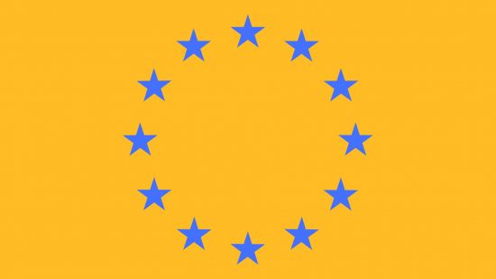 Sporcle european countries: the EU symbol is shown in Blue against a yellow background