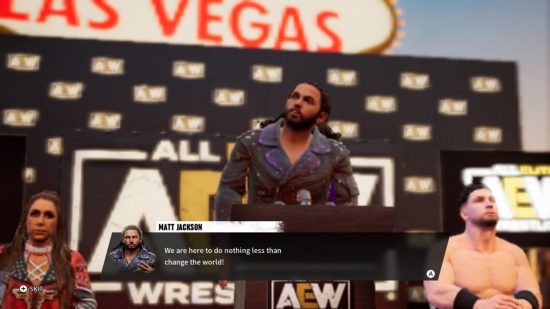 AEW Fight Forever Switch review - a press conference