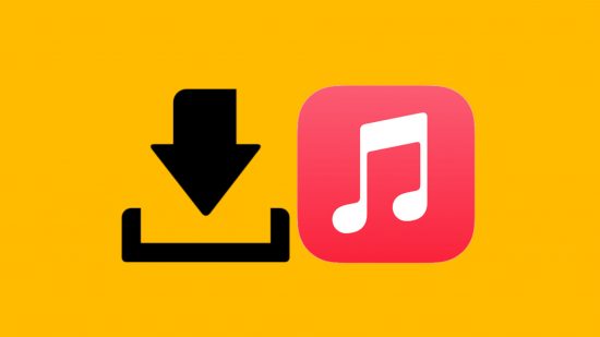 Custom image for Apple Music download guide with the Apple Music icon and a download sign