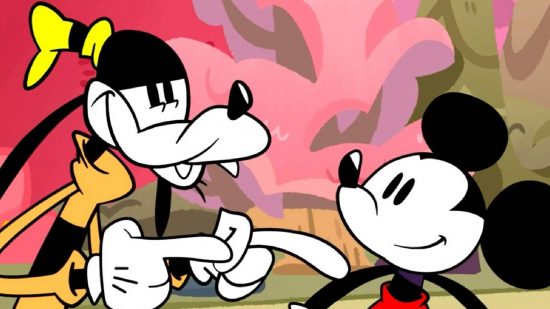 Best Mickey Mouse games: Mickey Mouse and Goofy look at each other