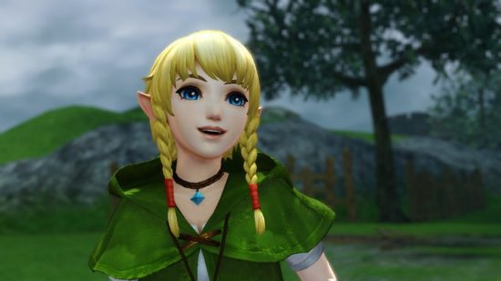 Best non-binary Nintendo characters: Linkle. Image shows Linkle smiling in a field.