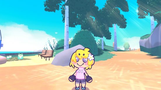 Best non-binary Nintendo characters: Niko. Image shows Niko standing in a park.