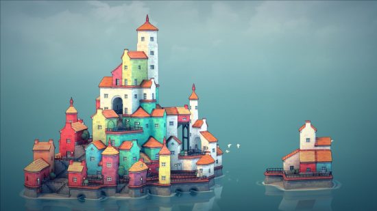 cheap games Townscaper: a floating town made up of colorful buildings