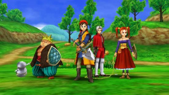 Dragon Quest games: A dragon Quest VIII screenshot shows the party including the hero