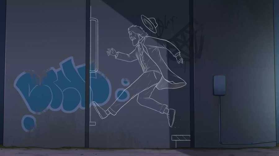 Frank and Drake hero image featuring grafitti from the game