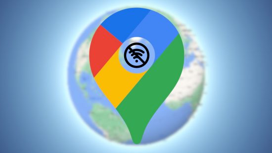 Custom image for Google Maps offline guide with the world and Google Maps icon