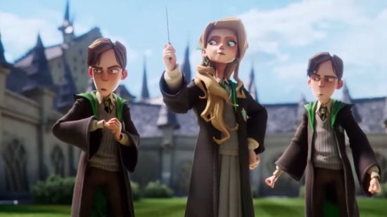 A group of Slytherin students screenshot for Harry Potter Magic Awakened decks guide