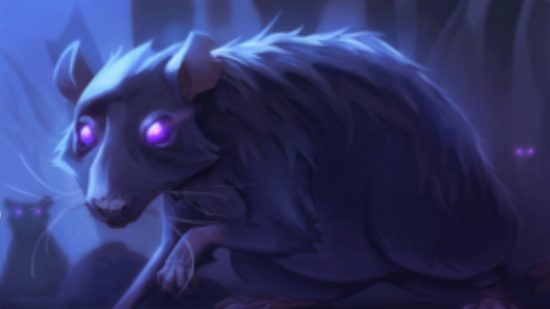 Northward DLC header showing a rat with purple glowing eyes in a gloomy and shadowy place.