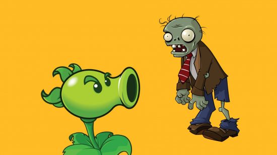 Plants Vs Zombies download: key art shows a plant and a zombie from the game plants vs zombies