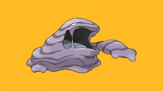 Poison Pokemon: the Poison Pokemon Muk appears against a yellow background