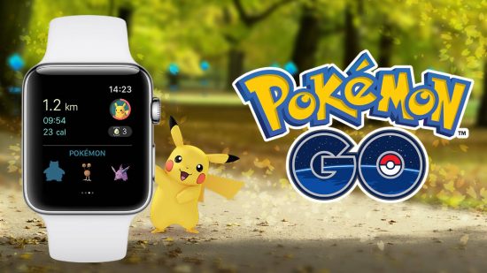 Pokemon Go Apple Watch: el arte clave muestra el logotipo de Pokemon Go y un Apple Watch