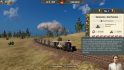 Railway Empire 2 Switch review -- grassy land and a few wooden houses by the sea with trees dotted around and a train on a track