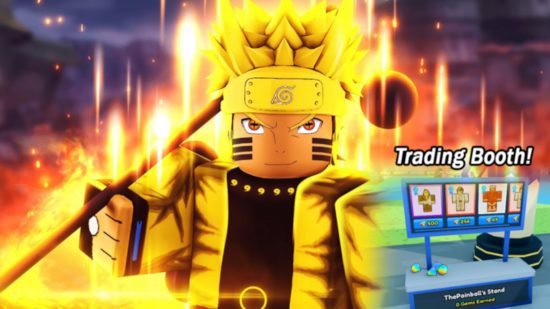 Screenshot of an Naruto character in Anime Racing Clicker for Roblox clicker guide