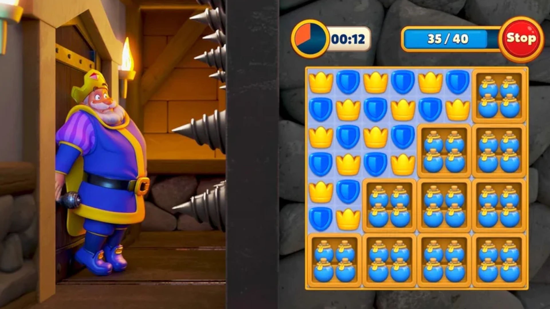 Royal match kings nightmare puzzle solution gameplay 