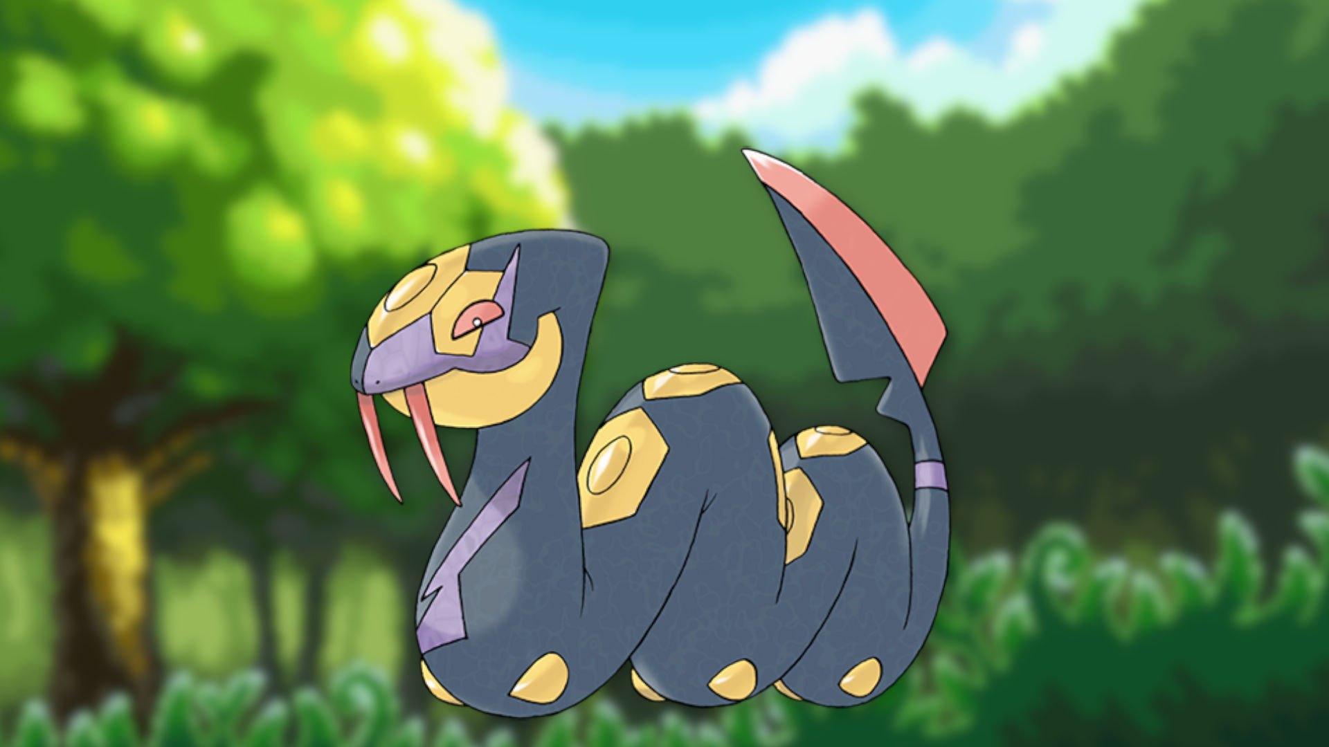 Custom image of Seviper in a field for snake Pokémon guide