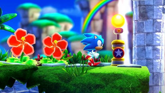 Sonic Superstars release date: Sonic speeds through a colourful 2D level