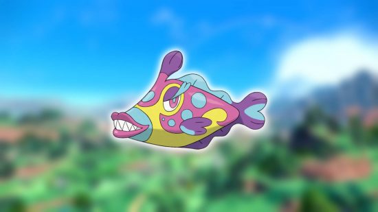 Worst Pokemon: The pokemon Bruxish appears against a blurred background