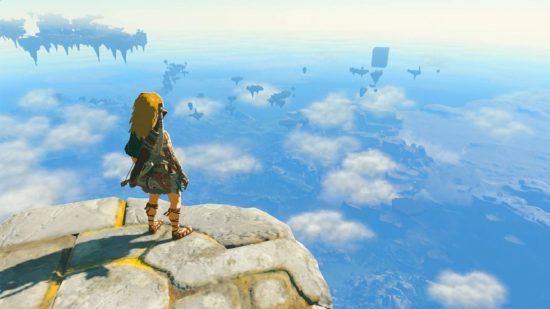 Zelda: Tears of the Kingdom DLC: Link stares out over the open skies of Hyrule