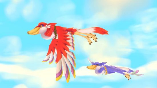 Zelda: Tears of the Kingdom DLC: Two Loftwings fly through the air