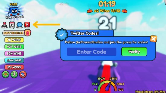 How to redeem Grimace Race codes in the Roblox game