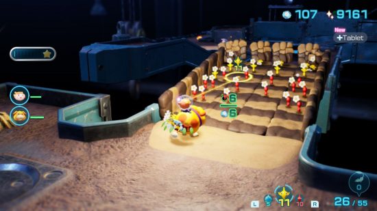 Pikmin 4 review - red pikmin building a bridge out of clay