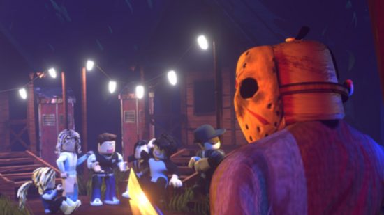 Survive the Killer codes: Jason Voorhees looking at some roblox characters