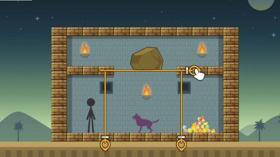 Those Games release: a stickman stuck in a box with a wolf