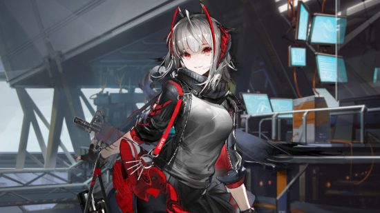Arknights codes: W from Arknights standing in the Rhodes lab