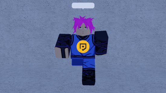Azure Lock codes: A Roblox character with pink hair wearing the blue uniform from Blue Lock with the Pocket Tactics logo on it