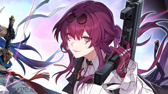 Honkai Star Rail Twitch: A close-up of Kafka holding her gun and smiling