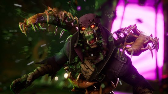 MCoC Battlerealm Brawl: A screenshot of an evil green guy with a skeleton face yelling