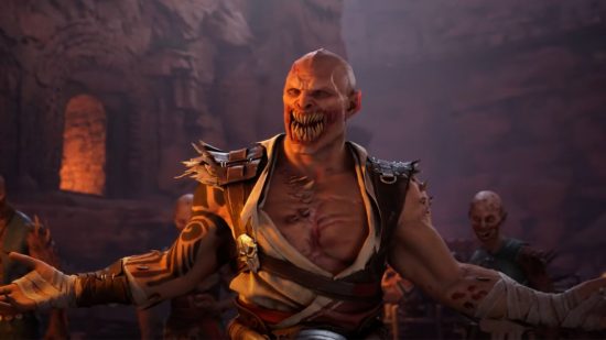 Mortal Kombat 1 characters Baraka with his arms stretched wide