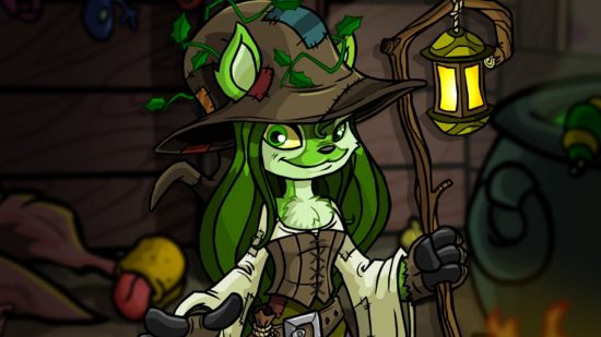 Screenshot of a green animal witch Neopet for Neopets dailies guide