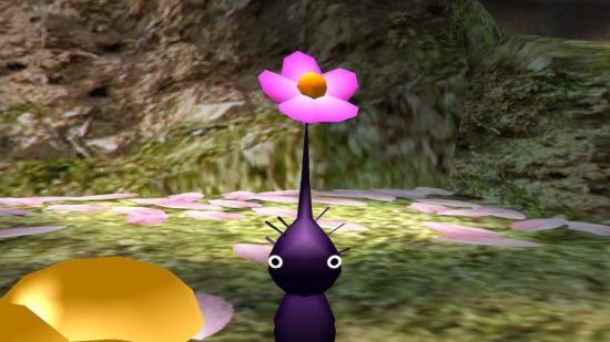 Pikmin 1+2 review: A purple Pikmin from Pikmin 2