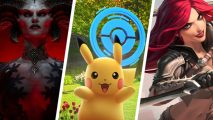 Scnreeshot of Pokemon Go, League of Legends, Diablo characters for Prime Gaming August news