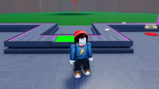 Skibi Toilet Tycoon codes: A Roblox character standing in front of a conveyor belt