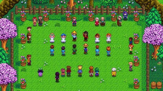 Dancing at the flower dance in Stardew Valley for Stardew Valley Switch review
