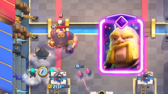 Screenshot for Clash Royale Supercell card evolution interview with a screenshot of evolved royal giant